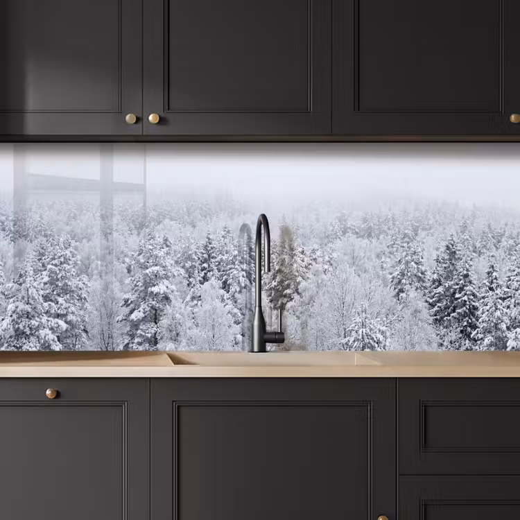 Bos - Sneeuw - Winter - Natuur - Wit keuken achterwand 2 middel -sfeer1