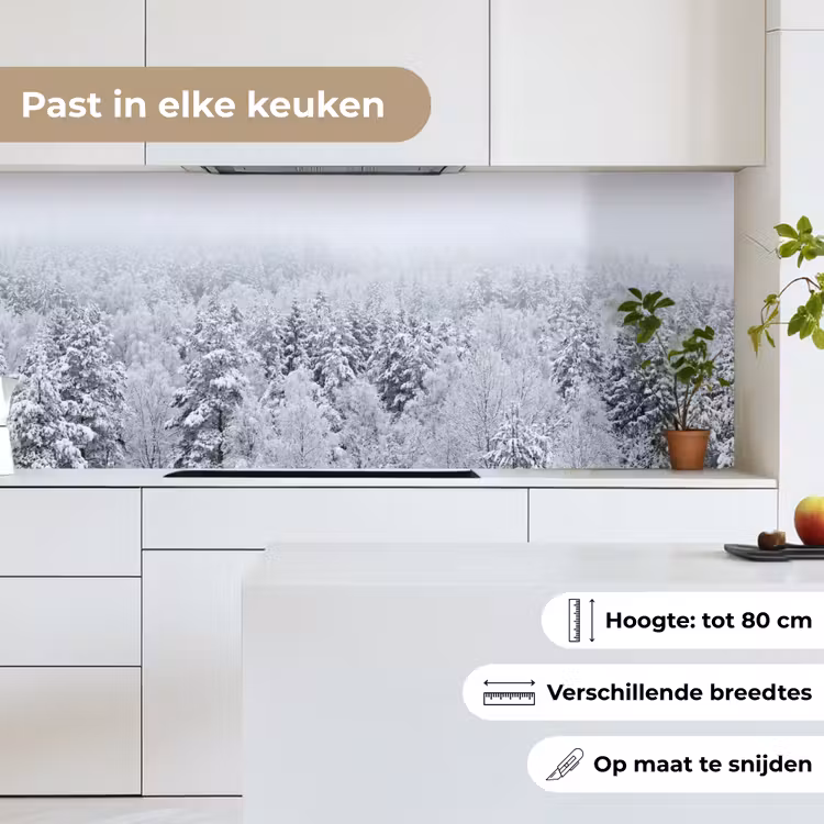 Bos - Sneeuw - Winter - Natuur - Wit keuken achterwand 2 middel -sfeer4_NL