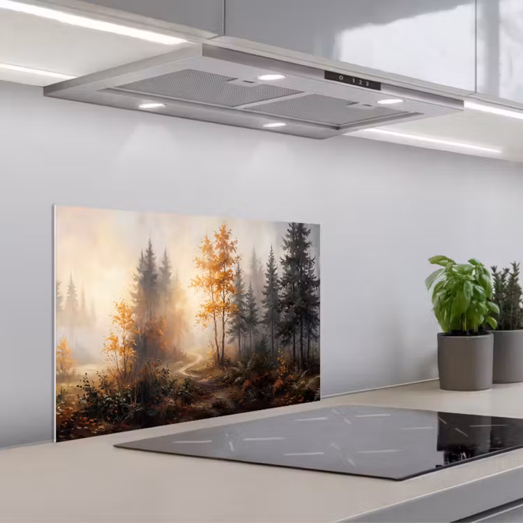 Bospad - Herfstbladeren - Natuur - Schilderachtig - Oranje keuken achterwand 2 middel -usp_NL