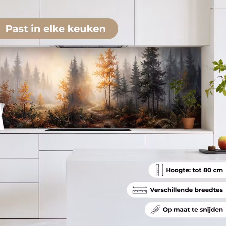 Bospad - Herfstbladeren - Natuur - Schilderachtig - Oranje keuken achterwand 2 middel -sfeer4_NL