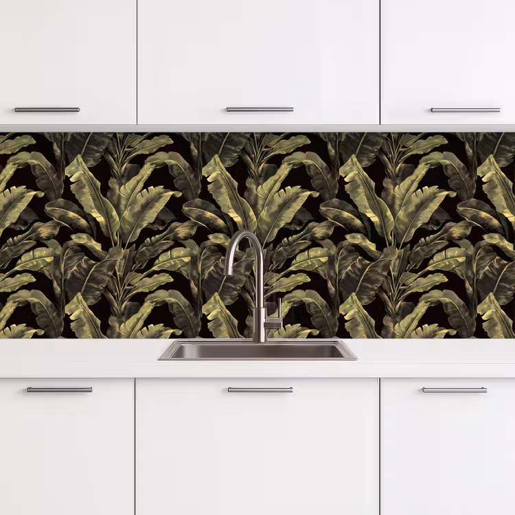 Botanisch - Bladeren - Groen keuken achterwand 2 middel 871 -3d