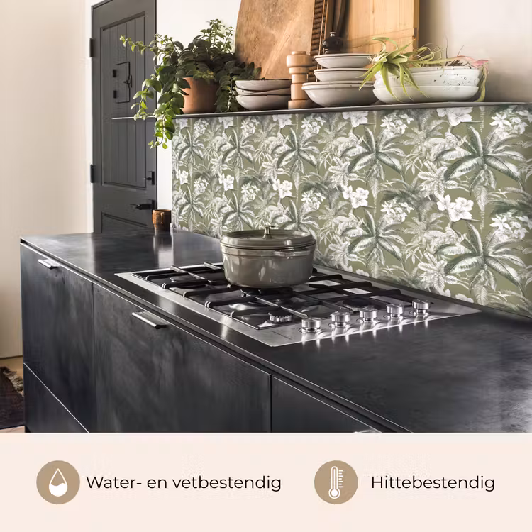 Botanisch - Bloemen - Groen keuken achterwand 2 middel 871 -usp_NL