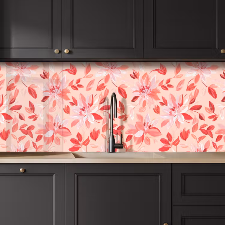 Botanisch - Bloemen - Rood keuken achterwand 2 middel 871 -sfeer1