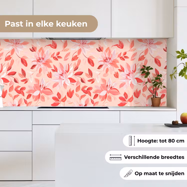 Botanisch - Bloemen - Rood keuken achterwand 2 middel 871 -sfeer4_NL