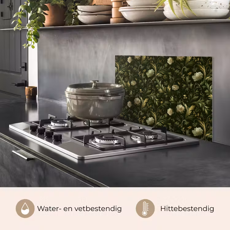 Botanisch - Naadloos - Bloemen keuken achterwand spatscherm klein 900 -usp_NL