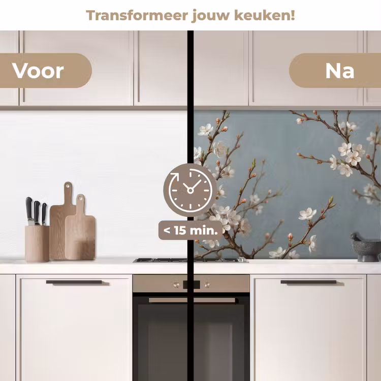 Botanisch - Stilleven - Blauw keuken achterwand 2 middel -voor-na2_NL