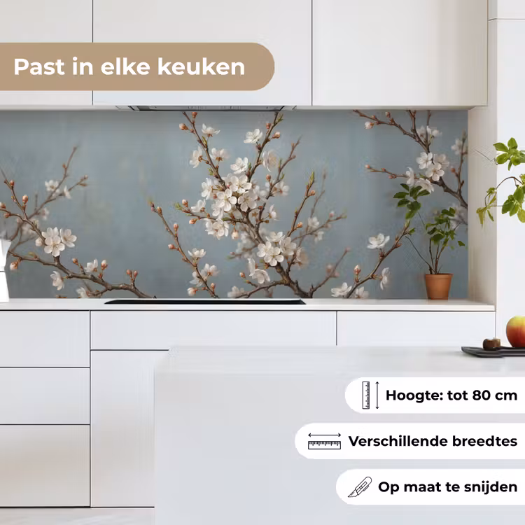 Botanisch - Stilleven - Blauw keuken achterwand 2 middel -sfeer4_NL