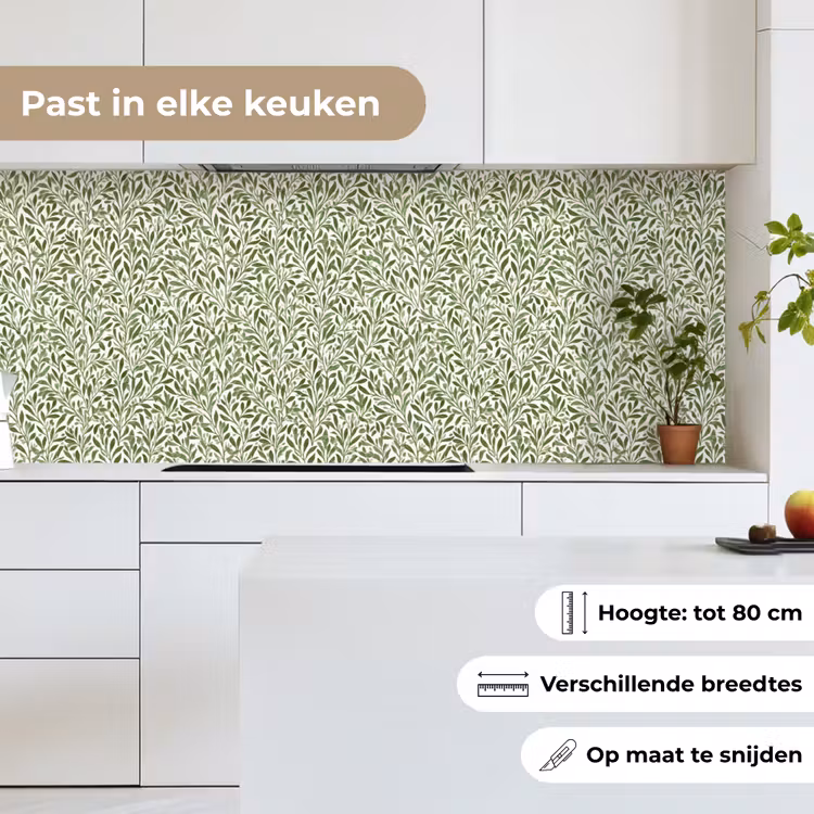 Botanisch - Takken - Groen keuken achterwand 2 middel 871 -sfeer4_NL