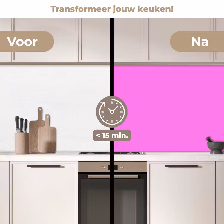Bright - Orchid - Roze keuken achterwand 2 middel 871 -voor-na2_NL