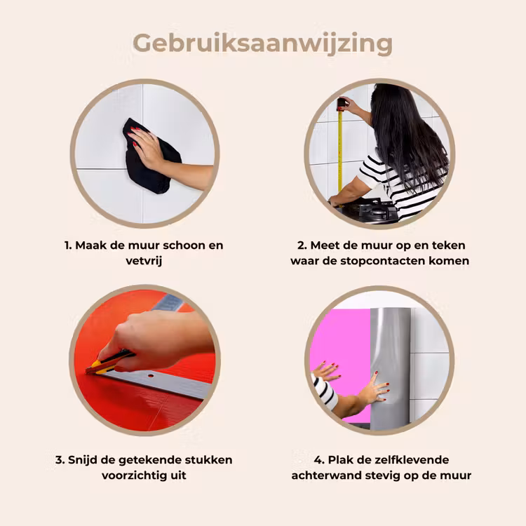Bright - Orchid - Roze keuken achterwand 2 middel 871 -gebruiksaanwijzing_NL