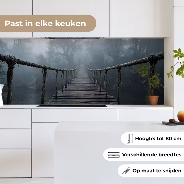 Brug - Jungle - Mist - Natuur keuken achterwand 2 middel -sfeer4_NL