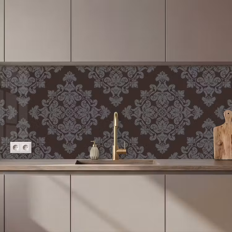 Bruin - Grijs - Sierlijk - Patroon keuken achterwand 2 middel 871 zz_3dshopping