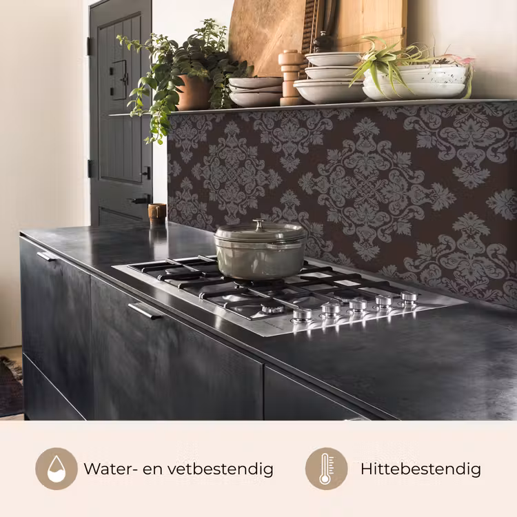 Bruin - Grijs - Sierlijk - Patroon keuken achterwand 2 middel 871 -usp_NL