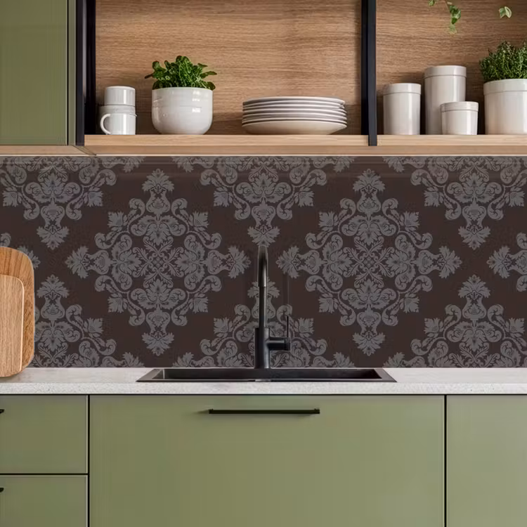 Bruin - Grijs - Sierlijk - Patroon keuken achterwand 2 middel 871 -sfeer3