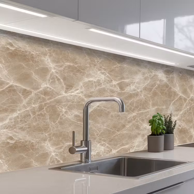 Bruin - Kristaladers - Marmer keuken achterwand 2 middel 871 -3d_schuin