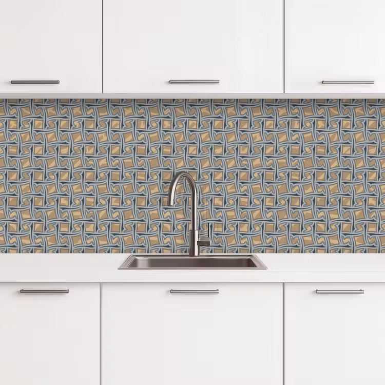 Bruin - Patronen - Geometrie keuken achterwand 2 middel 871 -3d