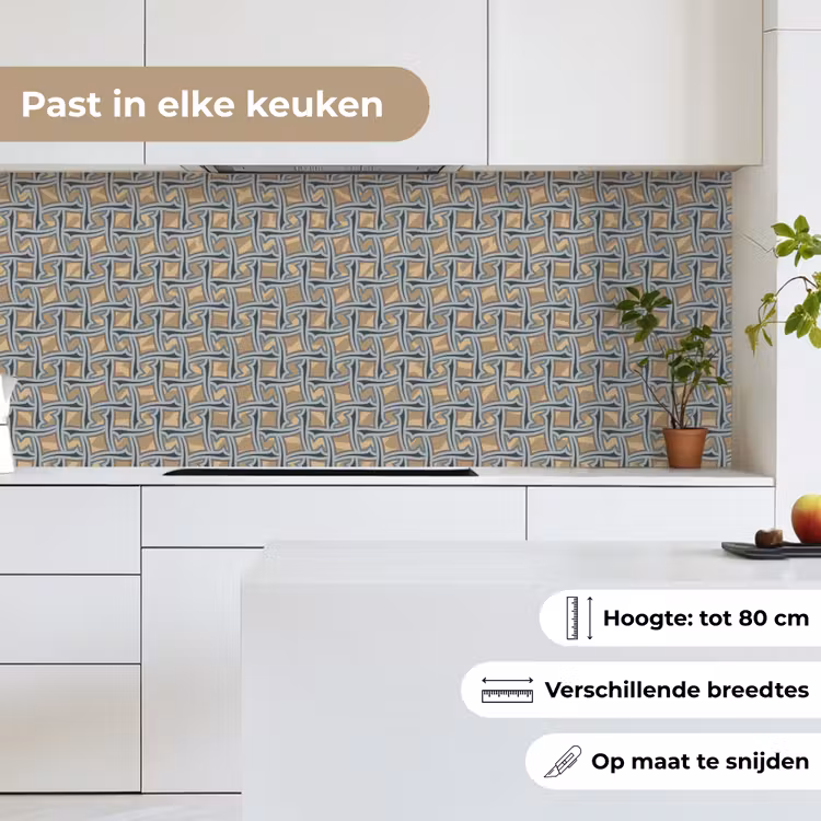 Bruin - Patronen - Geometrie keuken achterwand 2 middel 871 -sfeer4_NL