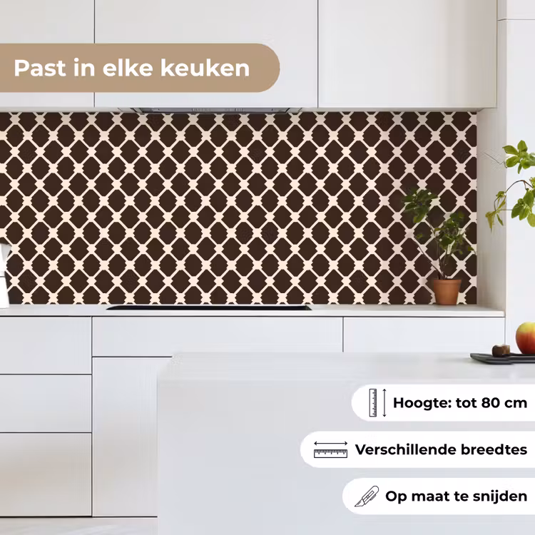 Bruin - Ruitpatroon - Geometrisch keuken achterwand 2 middel 871 -sfeer4_NL