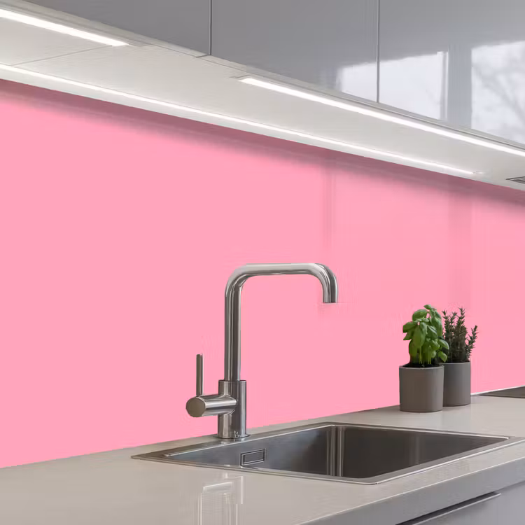Bubblegum - Pink - Roze keuken achterwand 2 middel 871 -3d_schuin