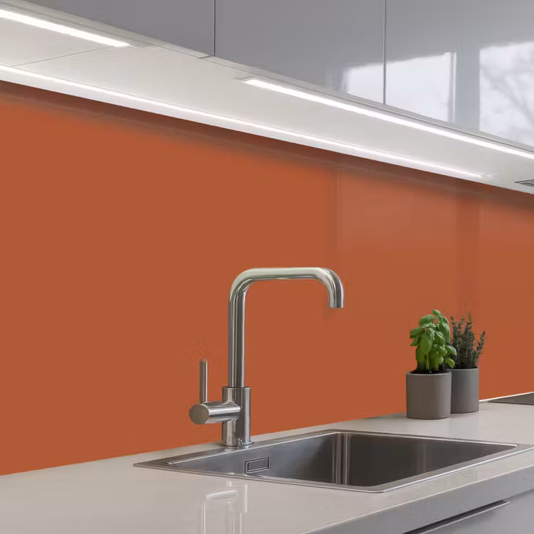 Burnt - Sienna - Oranje keuken achterwand 2 middel 871 -3d_schuin