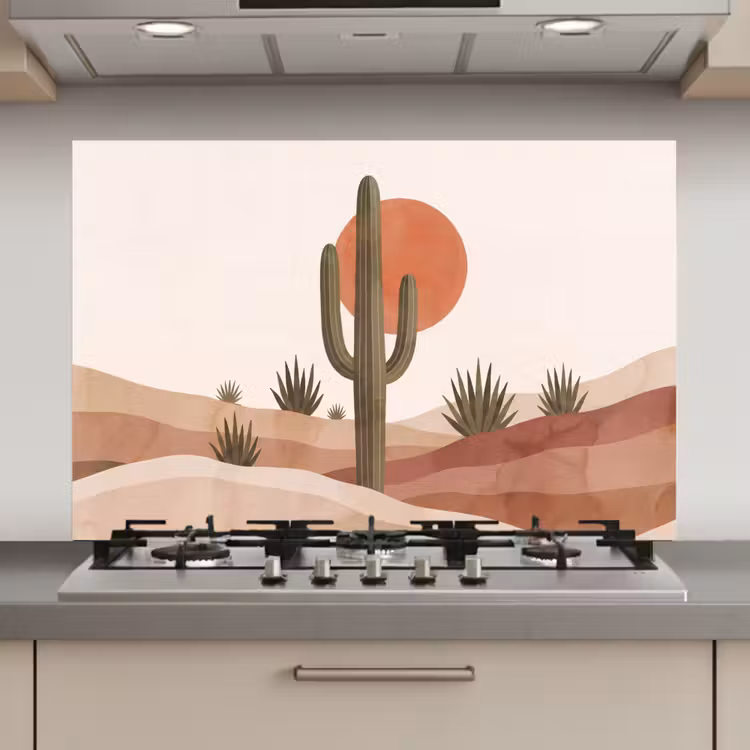 Cactus - Duinen - Modern - Landschap - Groen keuken achterwand spatscherm klein -3d_website