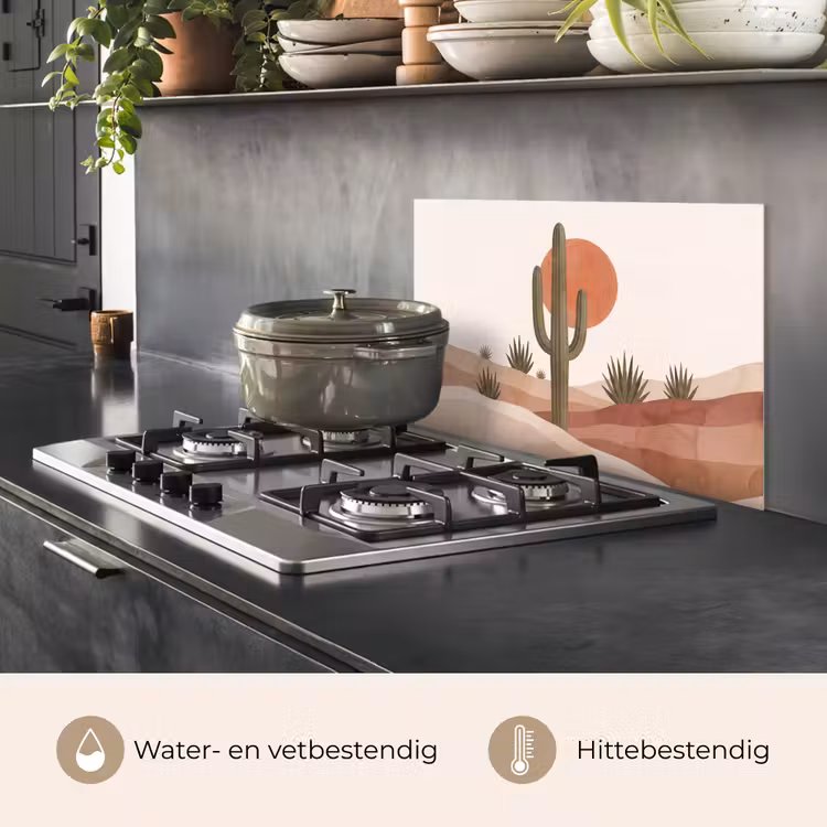 Cactus - Duinen - Modern - Landschap - Groen keuken achterwand spatscherm klein -usp_NL