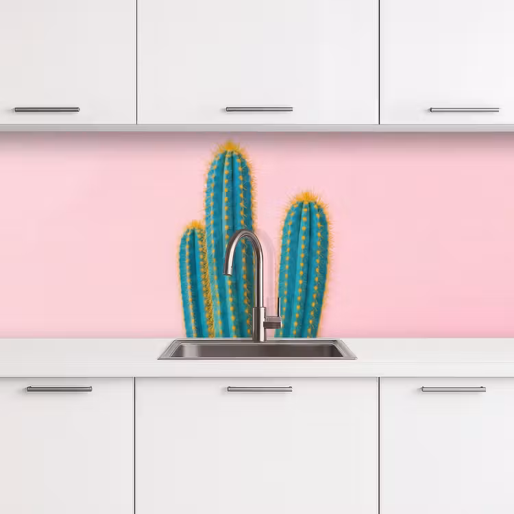 Cactussen - Modern - Pastel keuken achterwand 2 middel -3d