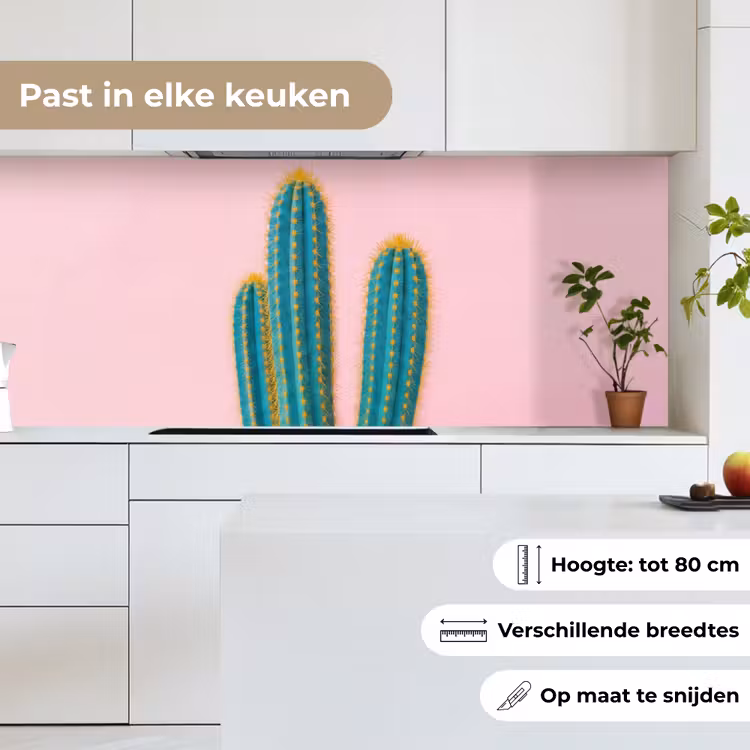 Cactussen - Modern - Pastel keuken achterwand 2 middel -sfeer4_NL