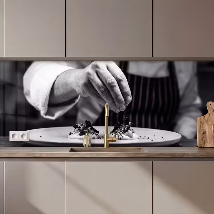 Chef - Garnering - Gerecht keuken achterwand 2 middel zz_3dshopping