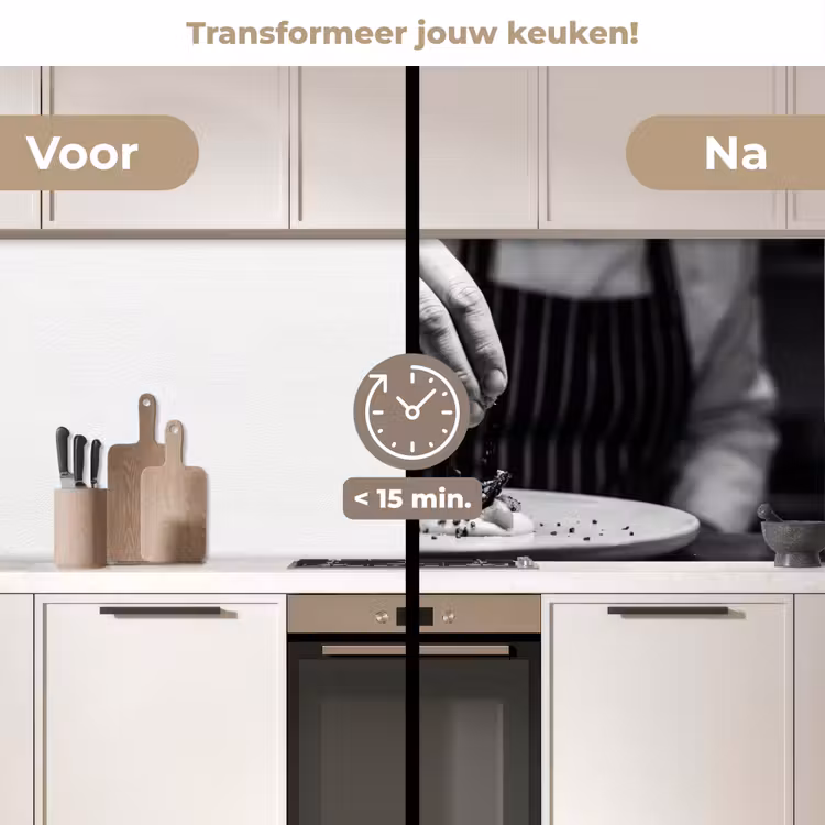 Chef - Garnering - Gerecht keuken achterwand 2 middel -voor-na2_NL