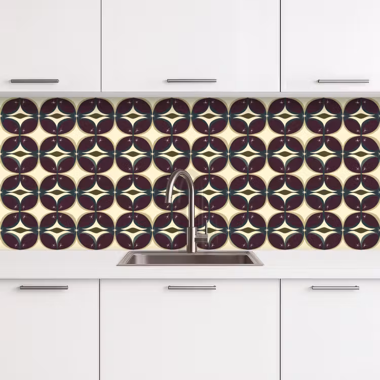 Cirkel - Retro - Kleurrijk keuken achterwand 2 middel 871 -3d