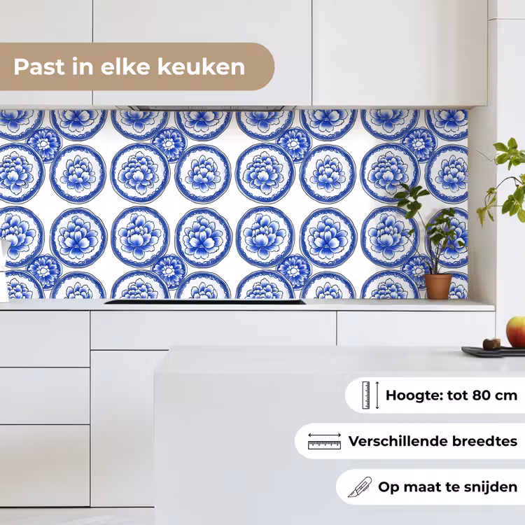 Cirkels - Bloemen - Blauw keuken achterwand 2 middel 871 -sfeer4_NL