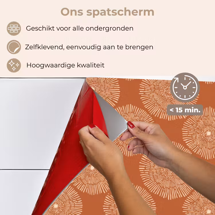 Cirkels - Grafisch - Patroon - Terracotta keuken achterwand spatscherm klein 900 -spatscherm_NL