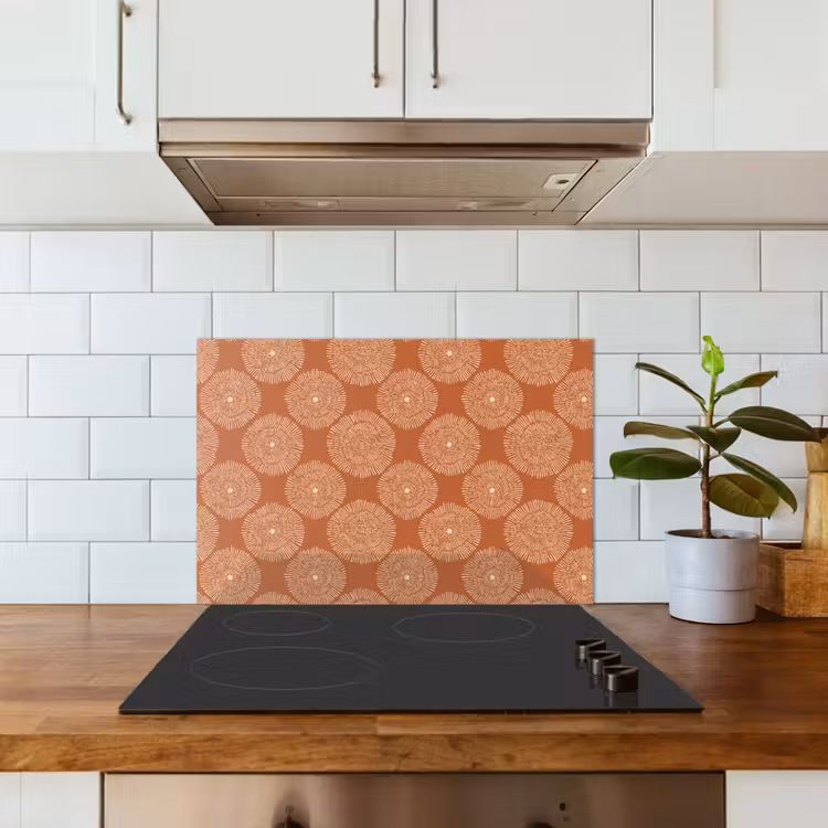 Cirkels - Grafisch - Patroon - Terracotta keuken achterwand spatscherm klein 900 -sfeer2
