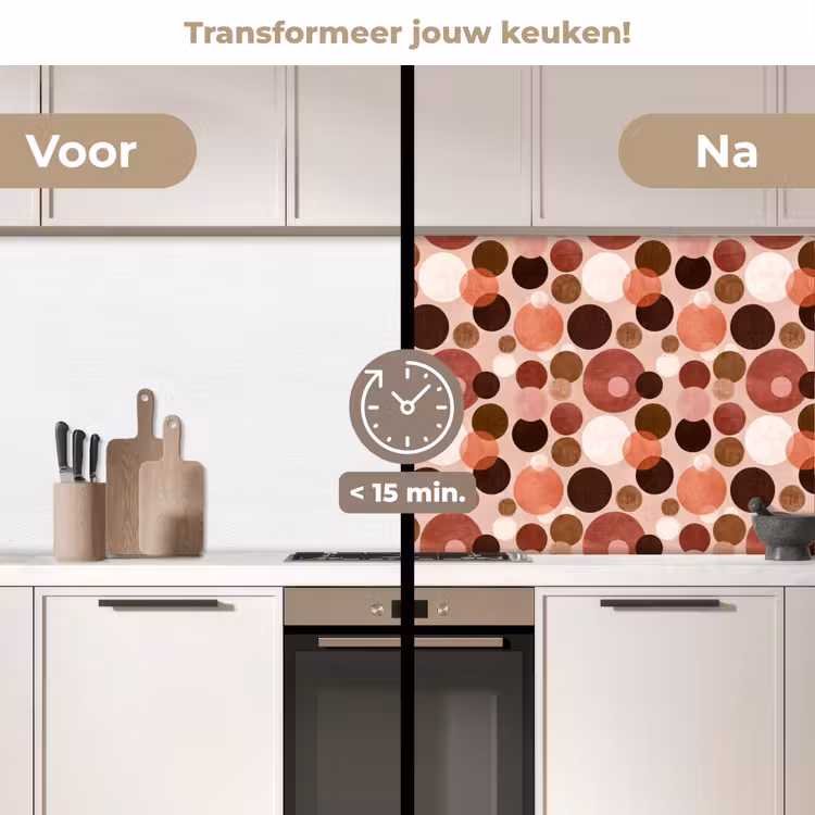 Cirkels - Modern - Kleurrijk keuken achterwand 2 middel 871 -voor-na2_NL