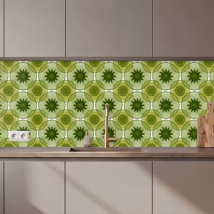 Cirkels - Patroon - Groen keuken achterwand 2 middel 871 zz_3dshopping