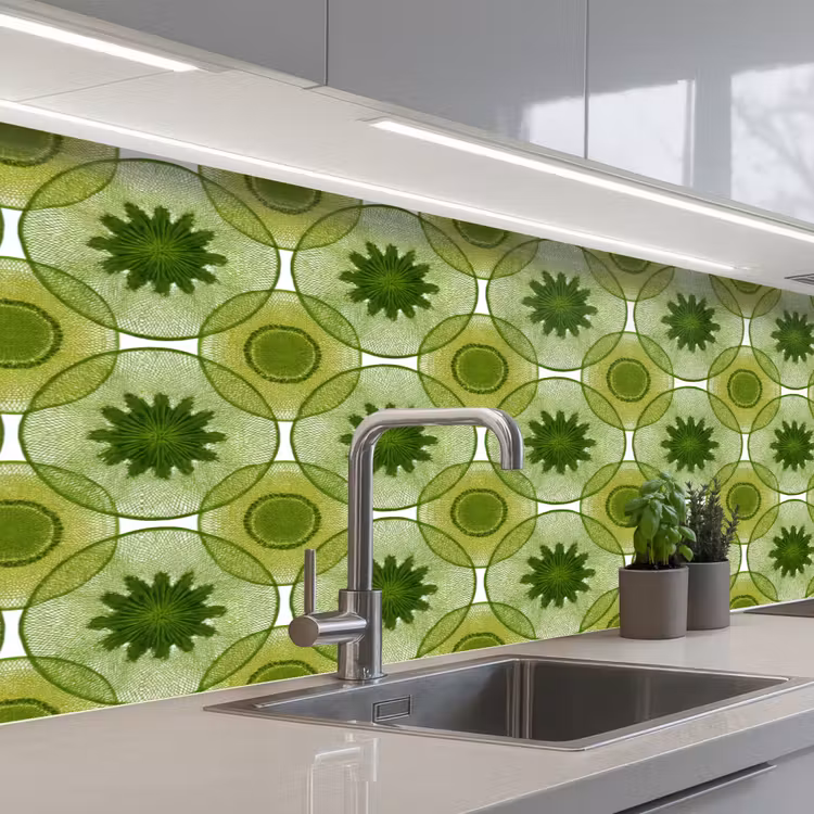 Cirkels - Patroon - Groen keuken achterwand 2 middel 871 -3d_schuin