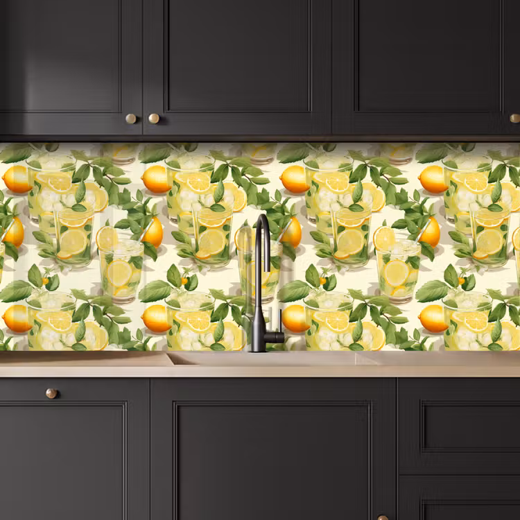 Citroen - Drankje - Glas - Munt keuken achterwand 2 middel 871 -sfeer1