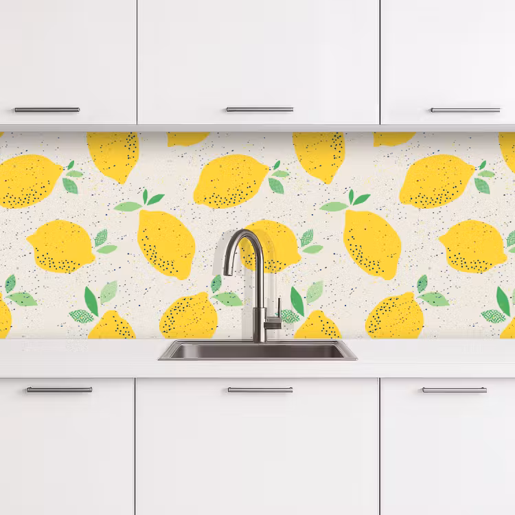 Citroen - Fruit - Vintage - Design keuken achterwand 2 middel 871 -3d