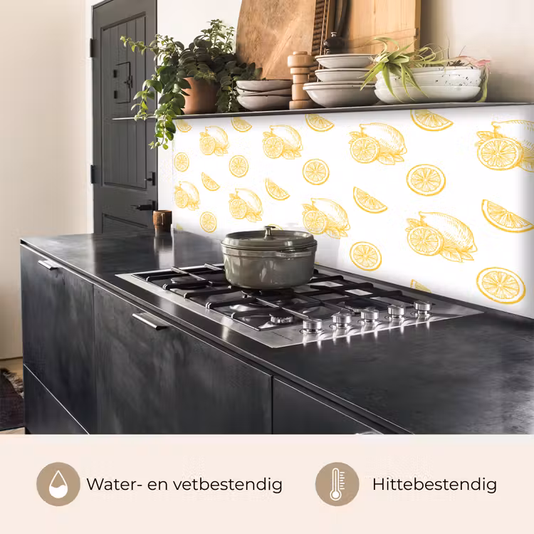 Citroen - Patroon - Geel keuken achterwand 2 middel -usp_NL