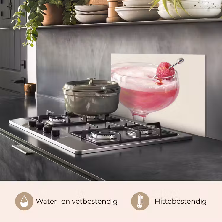 Cocktail - Framboos - Drank - Modern - Roze keuken achterwand spatscherm klein -usp_NL