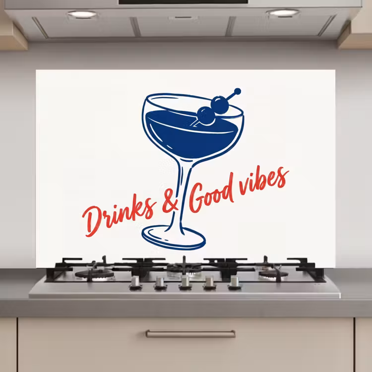Cocktail - Glas - Illustratie - Blauw - Wit keuken achterwand spatscherm klein -3d_website
