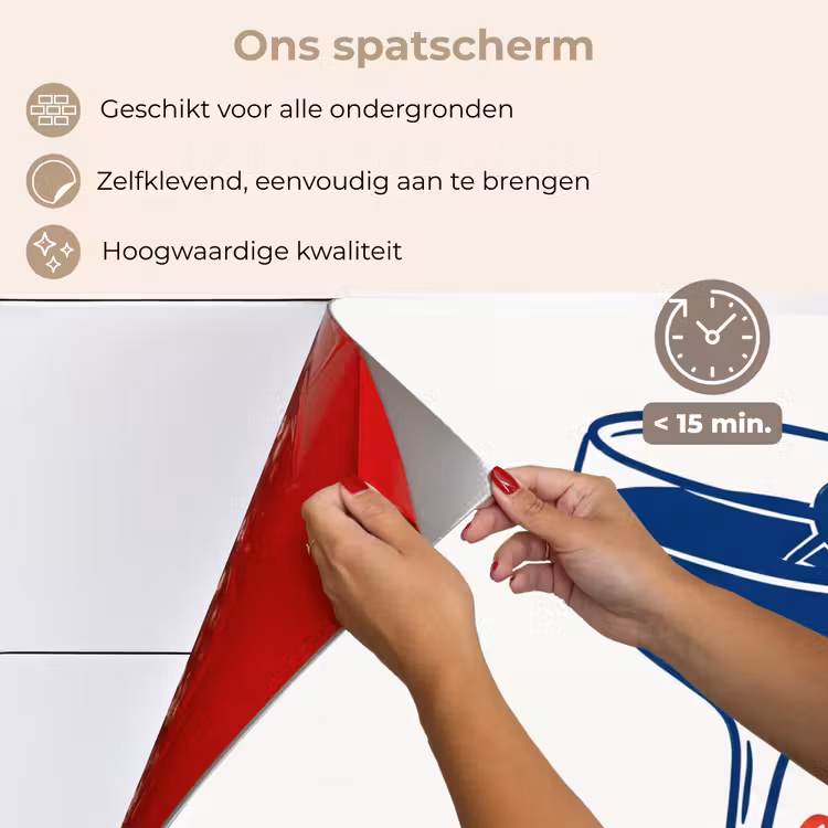 Cocktail - Glas - Illustratie - Blauw - Wit keuken achterwand spatscherm klein -spatscherm_NL