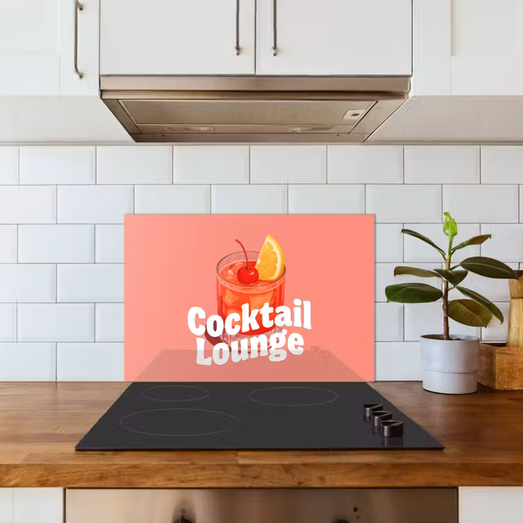 Cocktail Lounge - Glas - Koraal keuken achterwand spatscherm klein -sfeer2