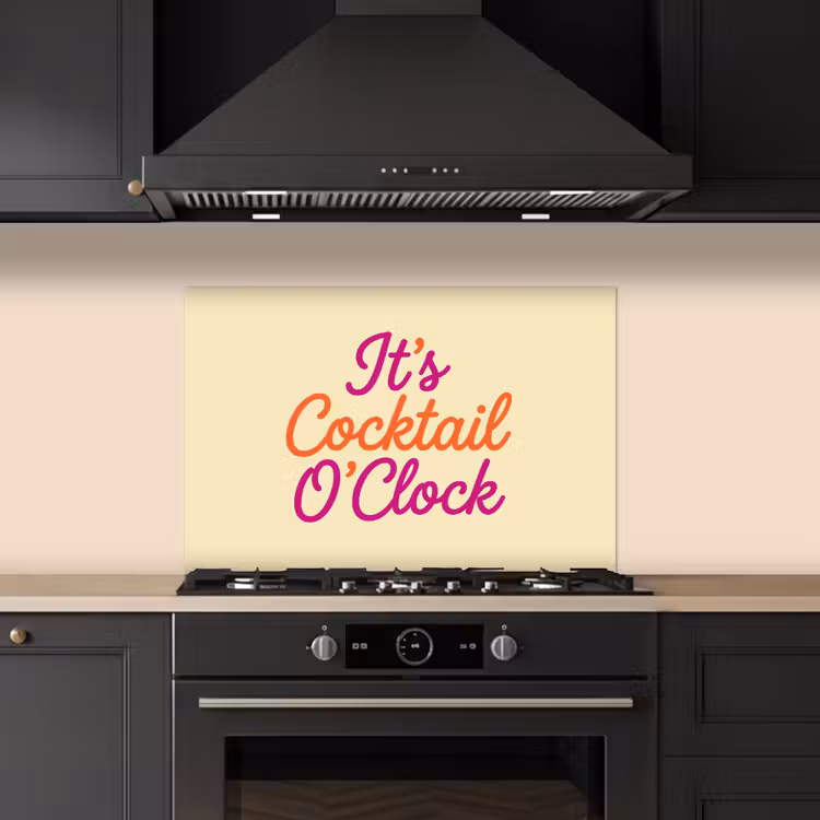 Cocktail O'Clock - Geel - Retro keuken achterwand spatscherm klein -sfeer1