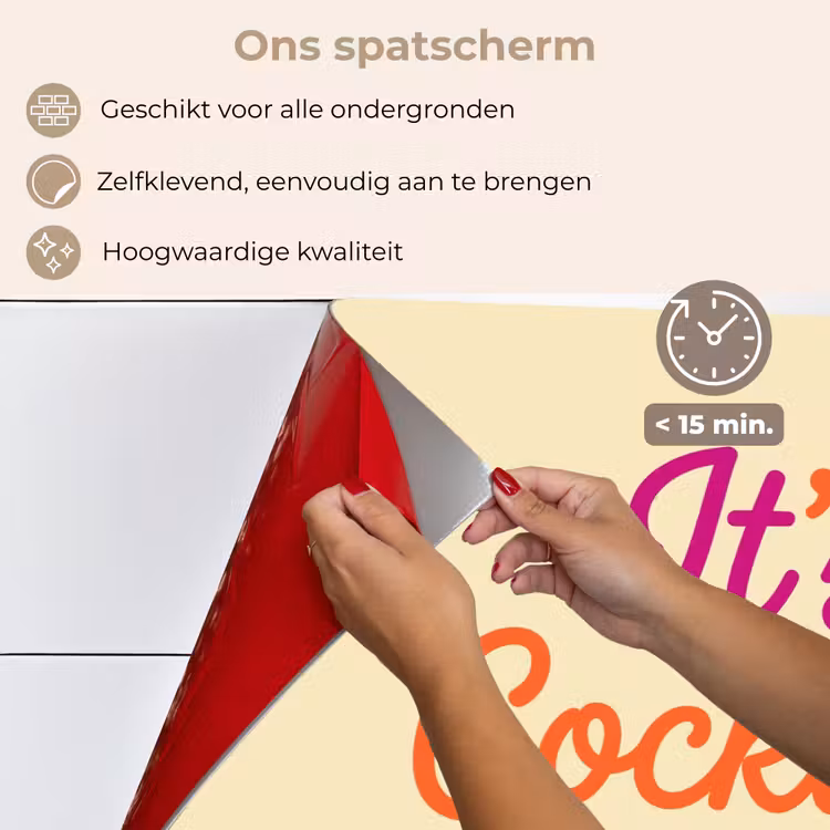 Cocktail O'Clock - Geel - Retro keuken achterwand spatscherm klein -spatscherm_NL