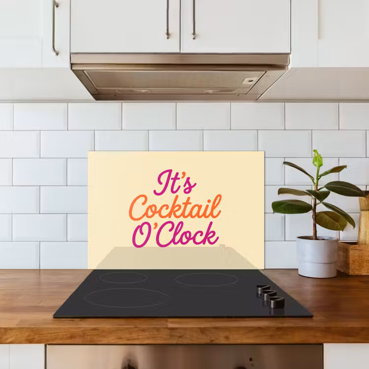 Cocktail O'Clock - Geel - Retro keuken achterwand spatscherm klein -sfeer2
