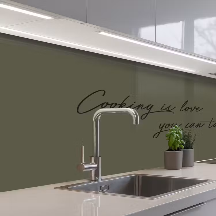 Cooking is love you can taste keuken achterwand 2 middel -3d_schuin