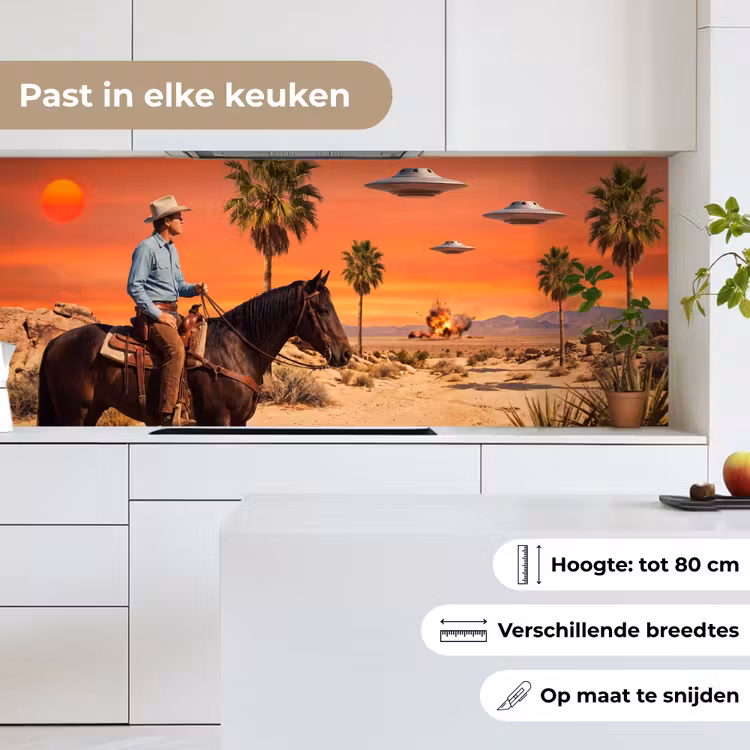 Keuken achterwand - Cowboy - Paard - Woestijn - Cowboy - Paard - Woestijn keuken achterwand 2 middel