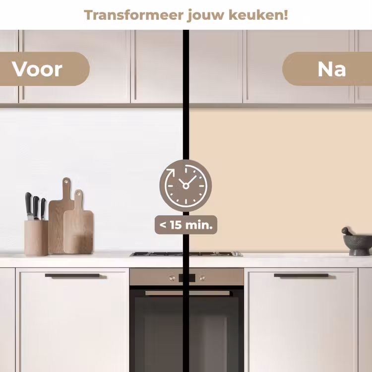 Cream - Nude - Neutraal keuken achterwand 2 middel 871 -voor-na2_NL